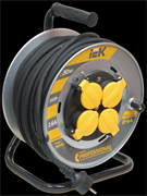 IEK Катушка УК30 на мет с т/з 4 места 2Р+PЕ/30м КГ 3х1,5мм2 IP44 Professional WKP16-16-04-30-44