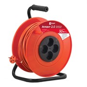 EKF PROxima Удлинитель на катушке "Атлант 2.0" 4 гнезда 30м без заземления ПВС 2*0,75 6А/1,3кВт UKA02-06-275-4-30