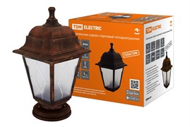 TDM Светильник садово-парковый НТУ 04-60-001 четырехгранник, напольный, пластик, расс.пластик, медь SQ0330-0788