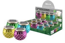 TDM Светильник ландшафтный ССЛ-170 на солн.батарее, 9*9*10,стекло,зеленый,синий,желтый,фиолетовый,ДБ SQ0330-0193