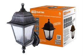 TDM Светильник садово-парковый НБУ 04-60-001 четырехгранник, настенный, пластик, расс.пластик, серебро SQ0330-0794