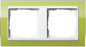 Рамка 2-пост, Gira Event Clear для центральных вставок белого цвета зеленый