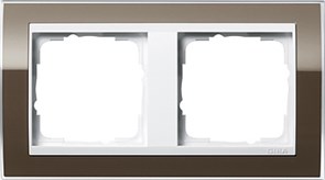 Рамка 2-пост, Gira Event Clear для центральных вставок белого цвета коричневый