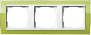 Рамка 3-пост, Gira Event Clear для центральных вставок белого цвета зеленый