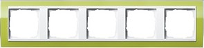 Рамка 5-пост, Gira Esprit для центральных вставок белого цвета зеленый