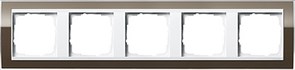 Рамка 5-пост, Gira Esprit для центральных вставок белого цвета коричневый