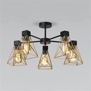 Eurosvet 70107/5 / потолочный светильник / черный/латунь a061402 a061402