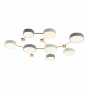 Evoluce SLE600102-08 Светильник потолочный Золото, Светлое дерево/Белый, Серый LED 8*16,5W 4000K SLE600102-08