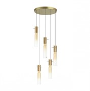 Odeon Light 5058/25LA PENDANT ODL24 325 золотой/янтарный/металл/стекло Люстра каскадная LED 5*5W 3000K SCROW 5058/25LA