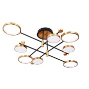 Arte Lamp A1364PL-8PB HOLLY Люстра потолочная, черный/медь/белый пластик A1364PL-8PB