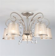 Eurosvet Потолочная люстра с абажурами 60065/5 серебро 00000082052