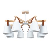 Arte Lamp A7032PL-8WH THOMAS Люстра на штанге металл/дерево/кожа A7032PL-8WH