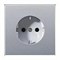Розетка с заземляющими контактами 16 А / 250 В~ с защитой от детей Jung LS Aluminium Алюминий al1520ki - фото 10188