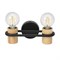 Eglo 43542 Бра CHIEVELEY, 2Х40W, E27, L285, H90, A115 сталь/дерево, черный/коричневый 43542 - фото 117033