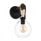 Eglo 43619 Бра RODING, 1Х40W, E27, L180, H350, A180, сталь/дерево/стекло, черный/коричневый/прозрачный 43619 - фото 117150
