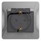 Glossa Алюминий Розетка с заземлением со шторками с крышкой, IP20 (в сборе с рамкой) - фото 12497