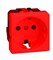 Simon 27 Мех Красная Розетка 2P+E Schuko со шторками, безвинтовой зажим, 16А 250В - фото 23628