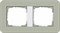Gira серия E3 Серо-зеленый/белый глянцевый Рамка 2-ая - фото 26428