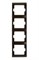 Рамка четверная Arsys, для вертикального монтажа, коричневый глянцевый 13430001 - фото 40571