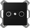 TV-FM розетка проходная, матовый черный (A561BFPLTVSWM+S2900-10) - фото 41385