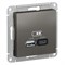 USB розетка зарядка 2 порта 5B 2,4А ATN000939 Schneider Electric Atlas Design - фото 45489