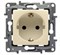 Legrand Etika слоновая кость розетка с заземлением, со шторками, винтовые клеммы 672322 - фото 61709