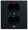 Legrand Etika антрацит розетка 2-ая с заземлением, винт. клеммы, 16А, 250 В 672623 - фото 61833