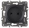 Розетка 220v б/з антрацит ЭРА Элеганс 14-2105-05 - фото 62195