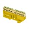 Шина EKF нулевая N 6х9, 10 отверстий sn0-63-10-dz-r, латунь, желтый изолятор, на DIN-рейку, розничный стикер - фото 67873