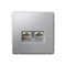 ArtGallery Алюминий Розетка двойная компьютерная RJ45+RJ45, кат.6А, механизм GAL000388 - фото 68859