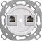 Bironi Шедель пластик белый розетка RJ45 + RJ11 (скрытый монтаж) B3-303-21 - фото 69901