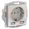 Systeme Electric AtlasDesign жемчуг SO + USB розетка A+A, 5В/2,4А, 2х5В/1,2А, механизм ATN000430 - фото 70783