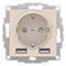 Systeme Electric AtlasDesign бежевый SO + USB розетка A+A, 5В/2,4А, 2х5В/1,2А, механизм ATN000230 - фото 70791 Systeme Electric AtlasDesign бежевый SO + USB розетка A+A, 5В/2,4А, 2х5В/1,2А, механизм ATN000230 - фото 70791