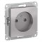 Systeme Electric AtlasDesign алюминий розетка без заземления, со шторками, 16А, механизм ATN000349 - фото 71348