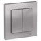 Systeme Electric AtlasDesign алюминий выключатель 2-клавишный сх.5, 10АХ, в сборе ATN000352 - фото 71370