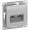 Systeme Electric AtlasDesign Алюминийрозетка двойная комп RJ45+RJ45, кат.6А, механизм ATN000388 - фото 71395