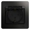 Glossa антрацит розетка с заземлением, со шторками с крышкой, 16А, IP44 (в сборе) GSL000748 - фото 71827