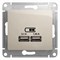 Glossa молочный розетка USB 5В/2,1А, 2х5В/1,05А GSL000933 - фото 71996