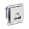 Glossa молочный USB розетка A + тип-C 45W высокоскоростная зарядка QC, PD, механизм GSL000929 - фото 72004