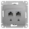 Glossa алюминий розетка 2-ая компьютерная RJ45+RJ45, кат.5E GSL000385KK - фото 72097