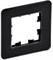 IEK Brite Decor чёрный матовый стекло скруглённые углы рамка 1-местная BR-M12-G-41-K02 - фото 73153
