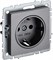 IEK Brite Base сталь розетка 1-м с заземлением, без защитных створок 16А BR-R11-16-K46 - фото 73158