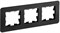 IEK Brite Decor чёрный матовый стекло скруглённые углы рамка 3-местная BR-M32-G-41-K02 - фото 73160