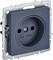 IEK Brite Base маренго розетка 1-м без заземления, без защитных створок 10А BR-R10-10-K35 - фото 73161