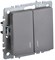 IEK Brite Base сталь выключатель 2- клавишный с индик 10А BR-V20-1-10-K46 - фото 73164