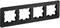 IEK Brite Decor чёрный матовый стекло скруглённые углы рамка 4 места BR-M42-G-41-K02 - фото 73200