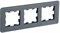 IEK Brite Decor графит матовый стекло скруглённые углы  рамка 3 места BR-M32-G-41-K53 - фото 73203