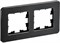 IEK Brite Decor чёрный / алюминий металл скруглённые углы  рамка 2 места BR-M22-M-21-K02 - фото 73250