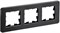 IEK Brite Decor чёрный / алюминий металл скруглённые углы рамка 3 места BR-M32-M-21-K02 - фото 73252