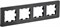 IEK Brite Decor чёрный / алюминий металл скруглённые углы рамка 4 места BR-M42-M-21-K02 - фото 73258